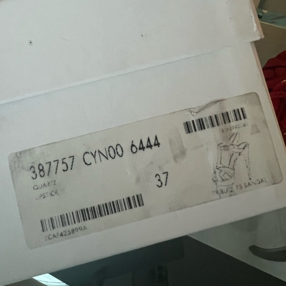 NIB Saint Laurent Tribute 75 Sandal Quartz Lipstick Red Size 37 US 7 - Picture 9 of 10